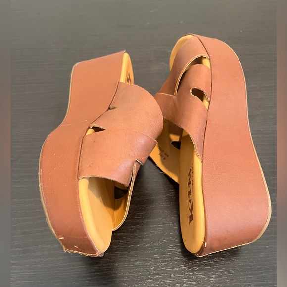 Kork Ease LANA Crisscross Slide Sandal Women’s 8 39 Brown Platform Wedge Boho - Picture 11 of 14